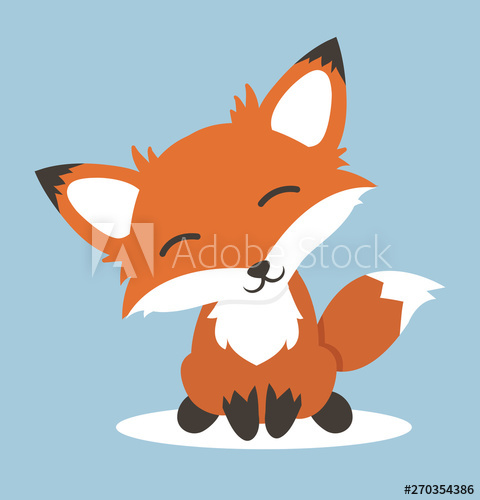 480x500 Red Fox Cartoon Illustration Vector