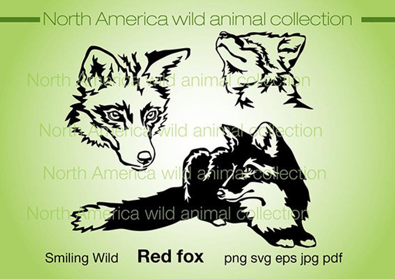 794x562 Red Fox Clipart Digital Wild Animal Design Etsy