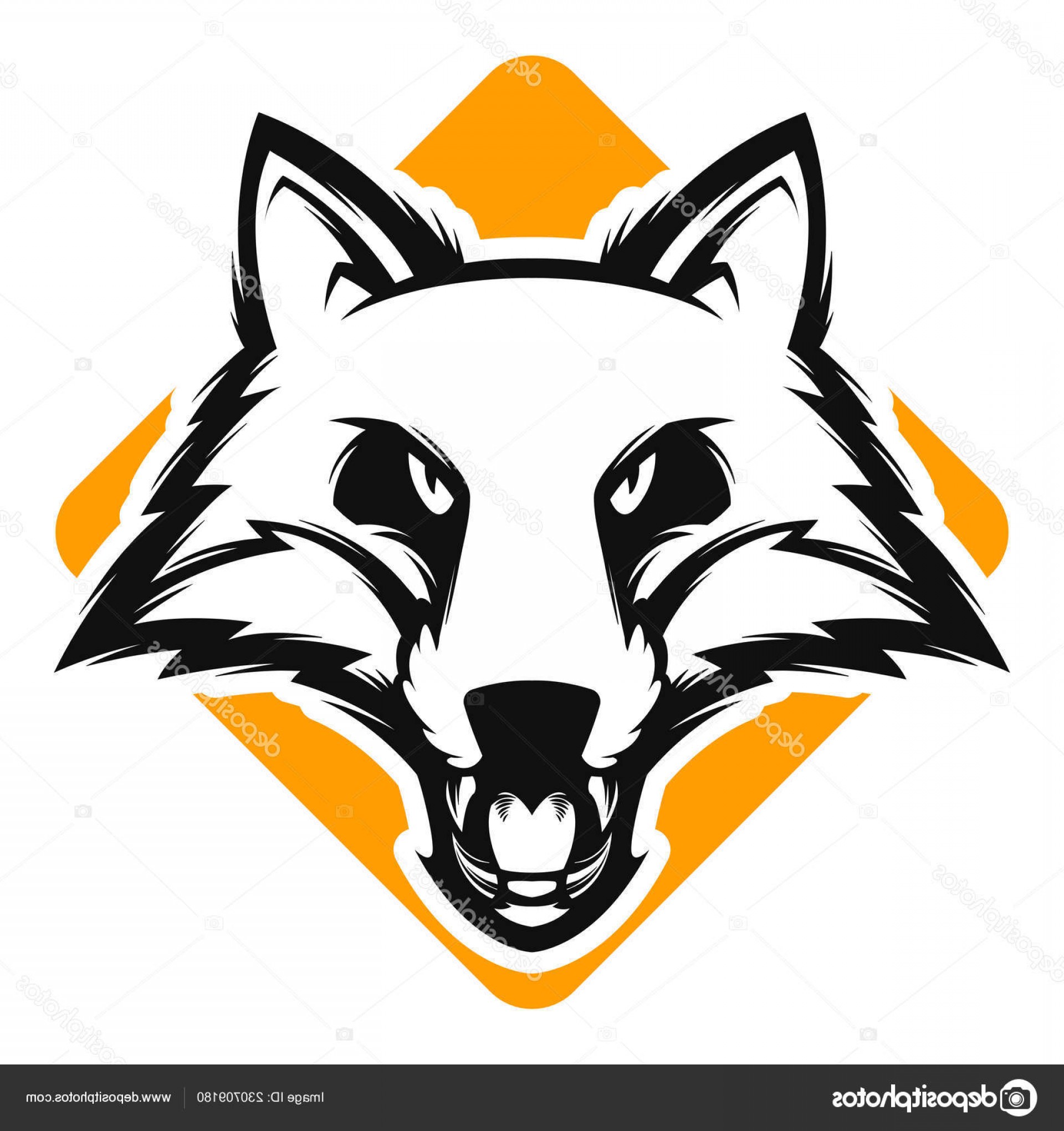 1920x2040 Stock Illustration Black White Angry Fox Vector Catchsplace