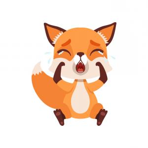 300x300 Stock Photos Illustration Depicting Cute Red Fox Cartoon Sitting