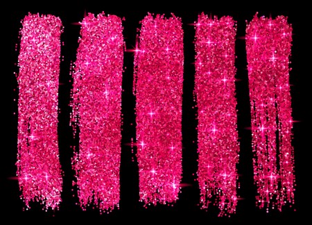 450x324 Pink Glitter Vector Brush Strokes Set Isolated
