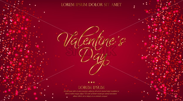 623x343 Valentine Day Red Background With Glitter Vector Shiny Glossy
