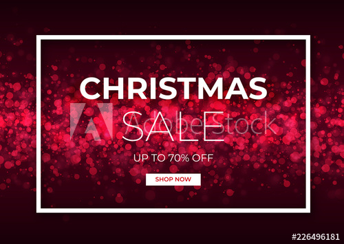 500x355 Christmas Sale Design With Red Glitter Vector Illustration