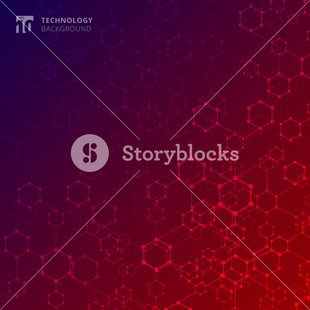 1000x1000 Abstract Geometric Technology Hexagon With Dots Lines Connection