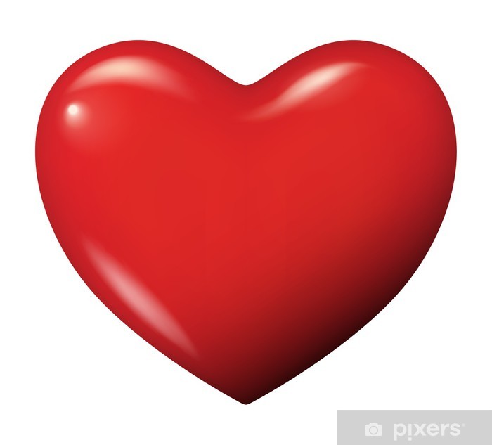 Perfect Red Heart Vector Isolated Wall Mural We Live 700x633 Perfect Red Heart Vector Isolated Wall Mural We Live