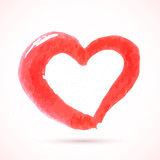 Red Heart Hand Painted With Brush Watercolor Painting Effect 160x160 Red Heart Hand Painted With Brush Watercolor Painting Effect