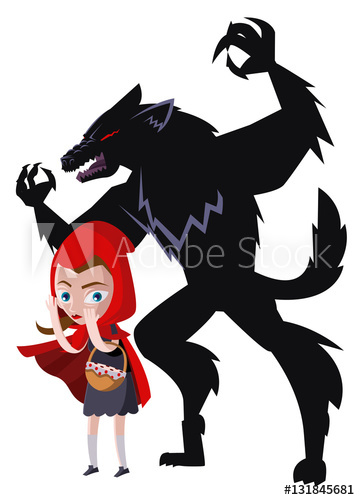 Red Hood With A Basket And Hungry Werewolf 360x500 Red Hood With A Basket And Hungry Werewolf