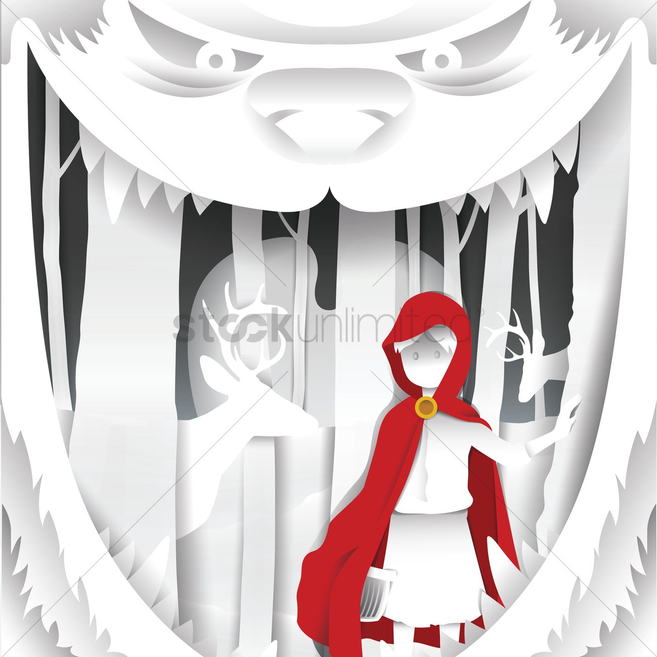 Girl In Red Hood Vector Image 1300x1300 Girl In Red Hood Vector Image