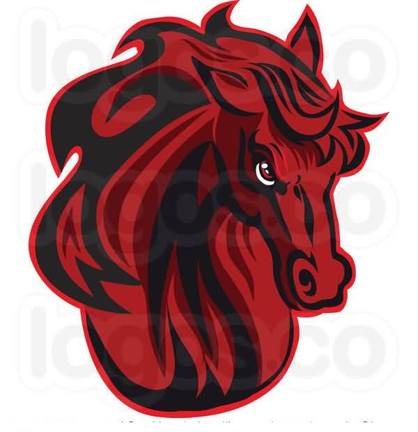 600x620 Horse Tattoo Lovely Free Vector Aggressive Red Horse Design