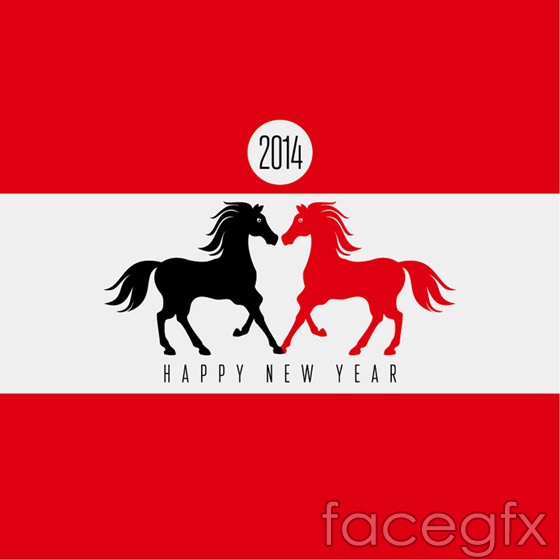 560x560 New Year Red Black Double Horse Vector For Free Download Free Vector