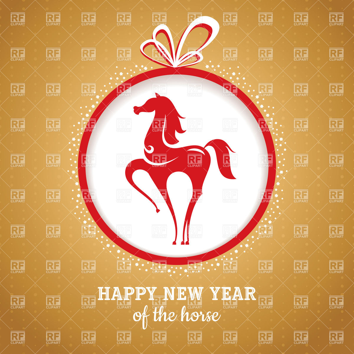1200x1200 New Year Greeting Card With Abstract Red Horse Vector Image