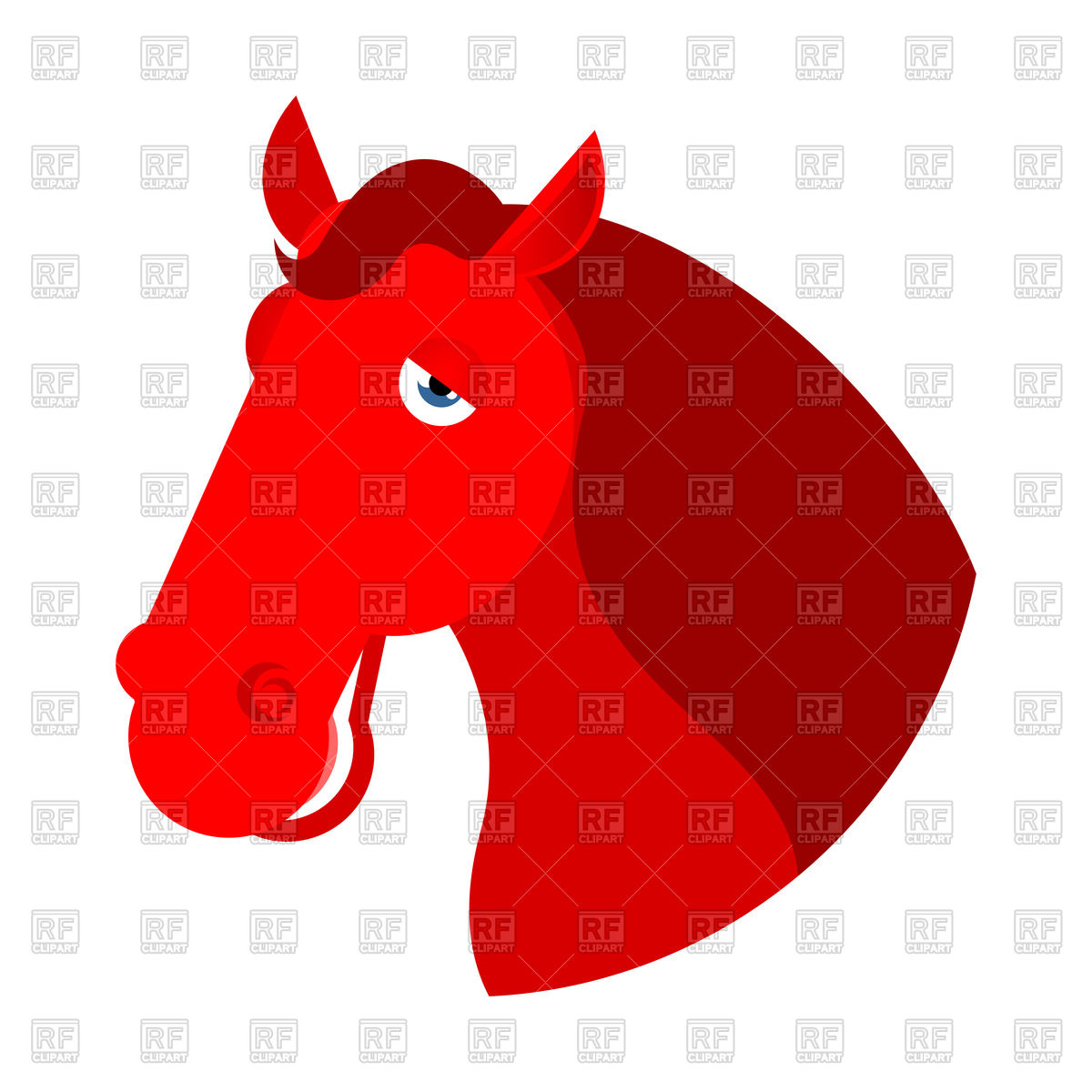 1200x1200 Red Horse Head On White Background Vector Image Of Plants