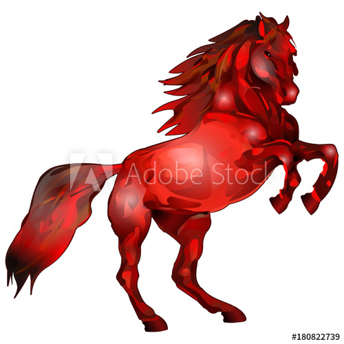 500x500 Red Horse Vector Illustration Isolated For Prints And Logo