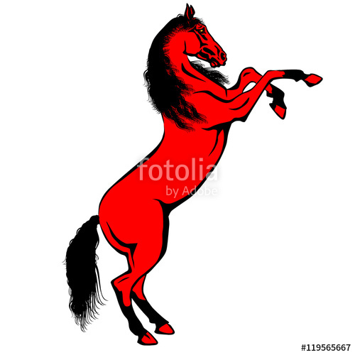 500x500 Red Horse Silhouette Vector Horse Picture Stock Image