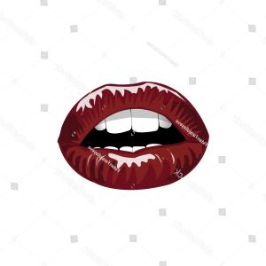 300x300 Red Lip Vector Illustration Teeth White Hoodamathrun