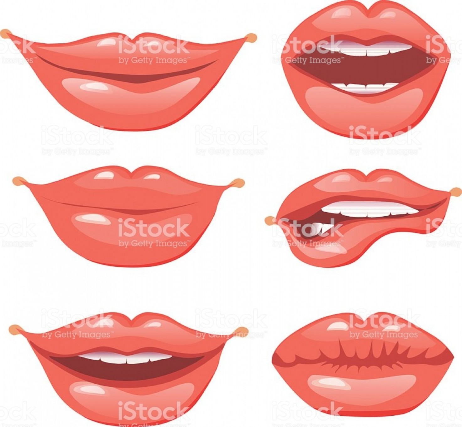 1473x1362 Set Of Red Lips Vector Illustration Glossy Lips Set Gm Studiogrfx