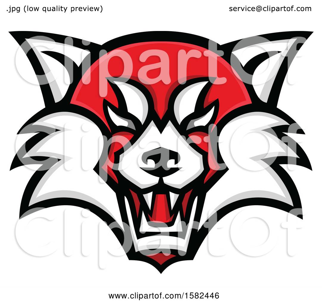 1080x1024 Clipart Of A Tough Red Panda Mascot Face