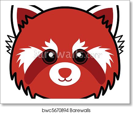 435x370 Cute Red Panda Vector, Art Print Barewalls Posters Prints