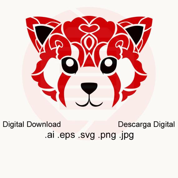 570x570 Red Panda Animal Clipart Silhouette Vector Printable Wall Etsy