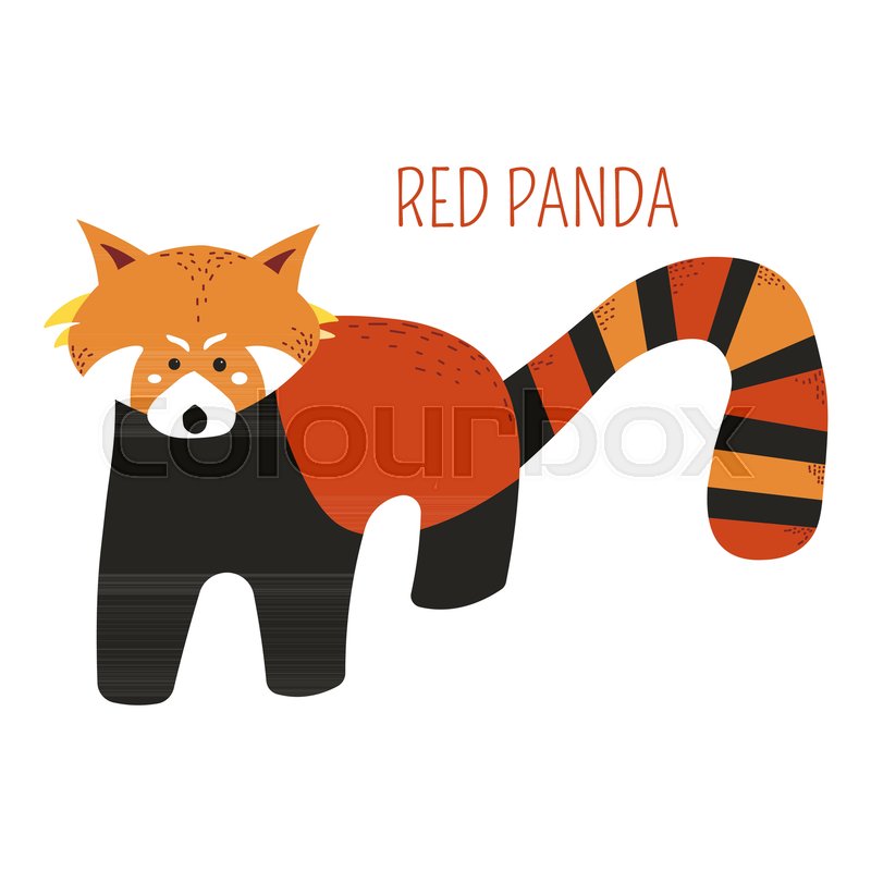 800x800 Red Panda Cartoon Funny Cute Animal Or Stock Vector Colourbox