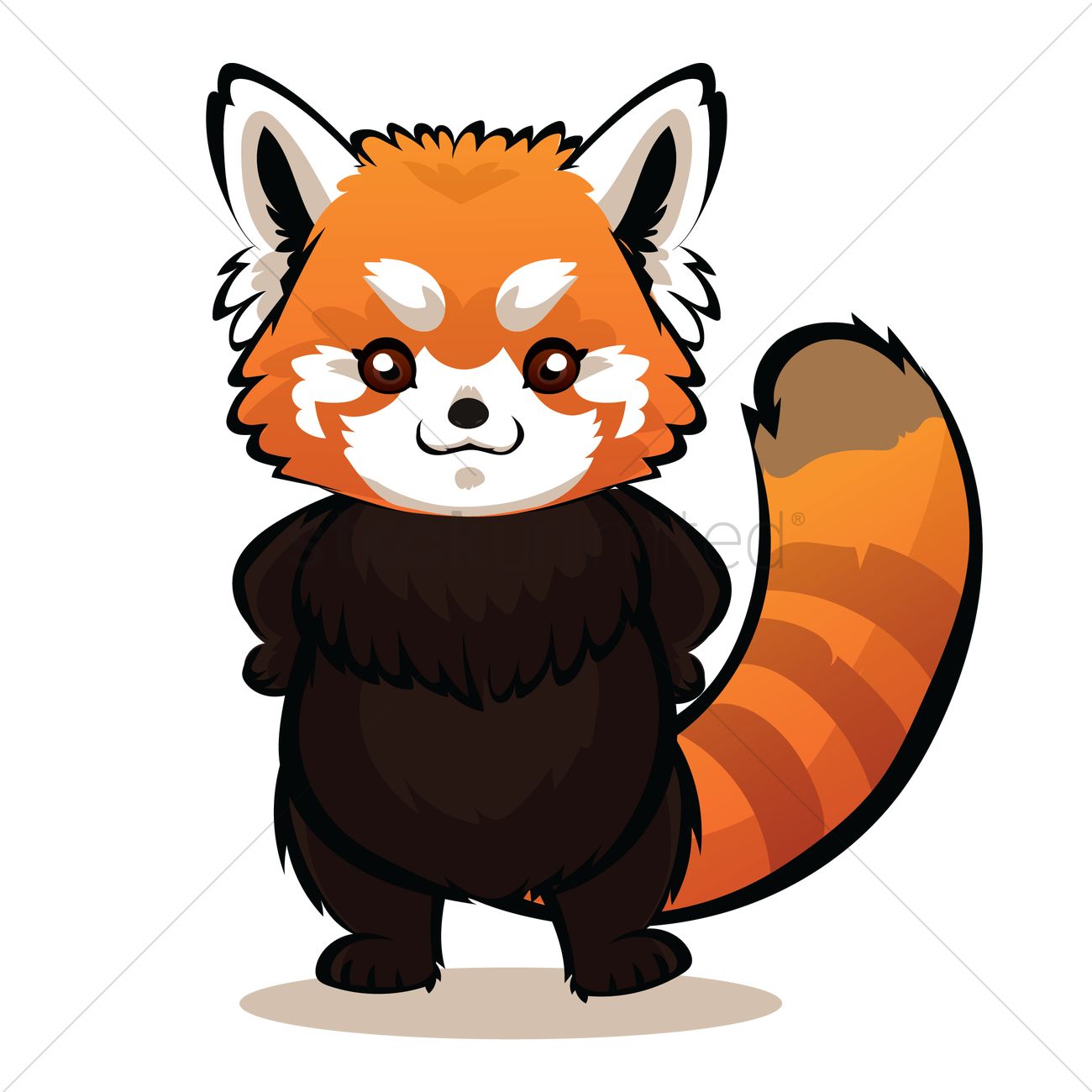 1300x1300 Cartoon Red Panda Feeling Confident Vector Image