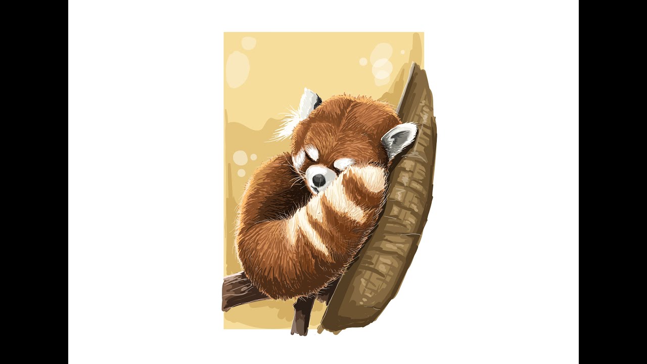 1280x720 Time Lapse Adobe Illustrator Red Panda Vector Painting