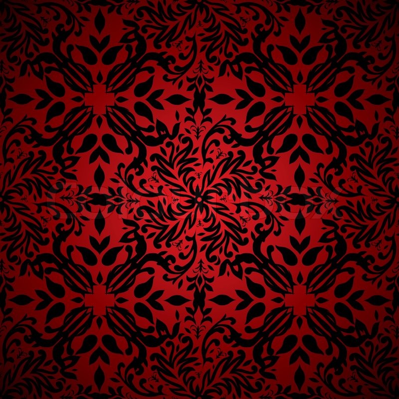 800x800 Red And Black Floral Inspired Seamless Stock Vector Colourbox