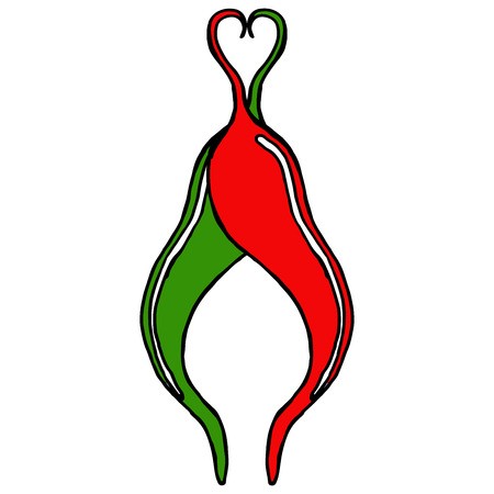 450x450 Hot Chili Peppers Vector Illustration Of A Red And Green Pepper