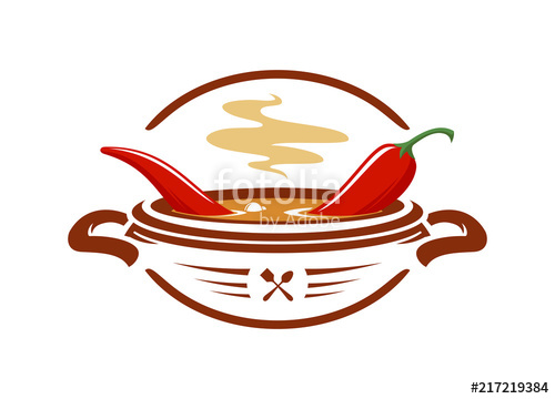 500x360 Hot Chili Soup With Red Pepper Vector Icon Stock Image