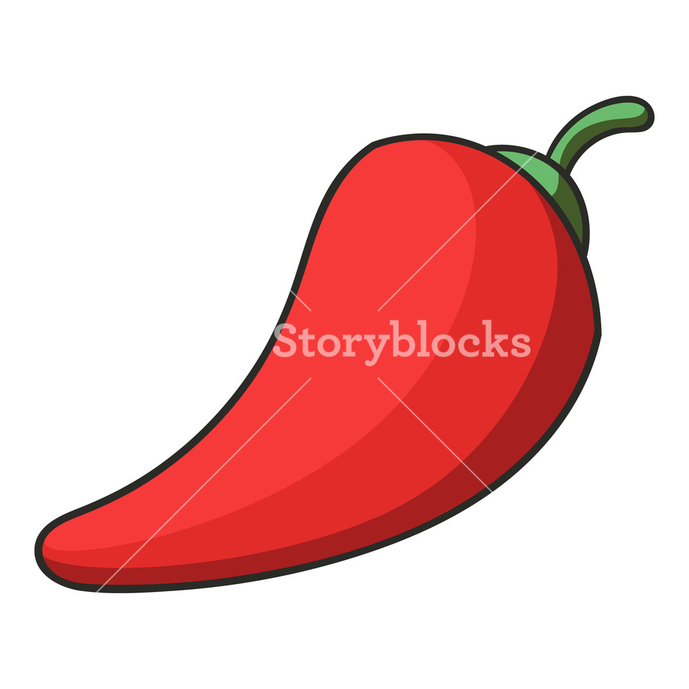 1000x1000 Red Hot Natural Chili Pepper Icon Cartoon Illustration Of Red Hot