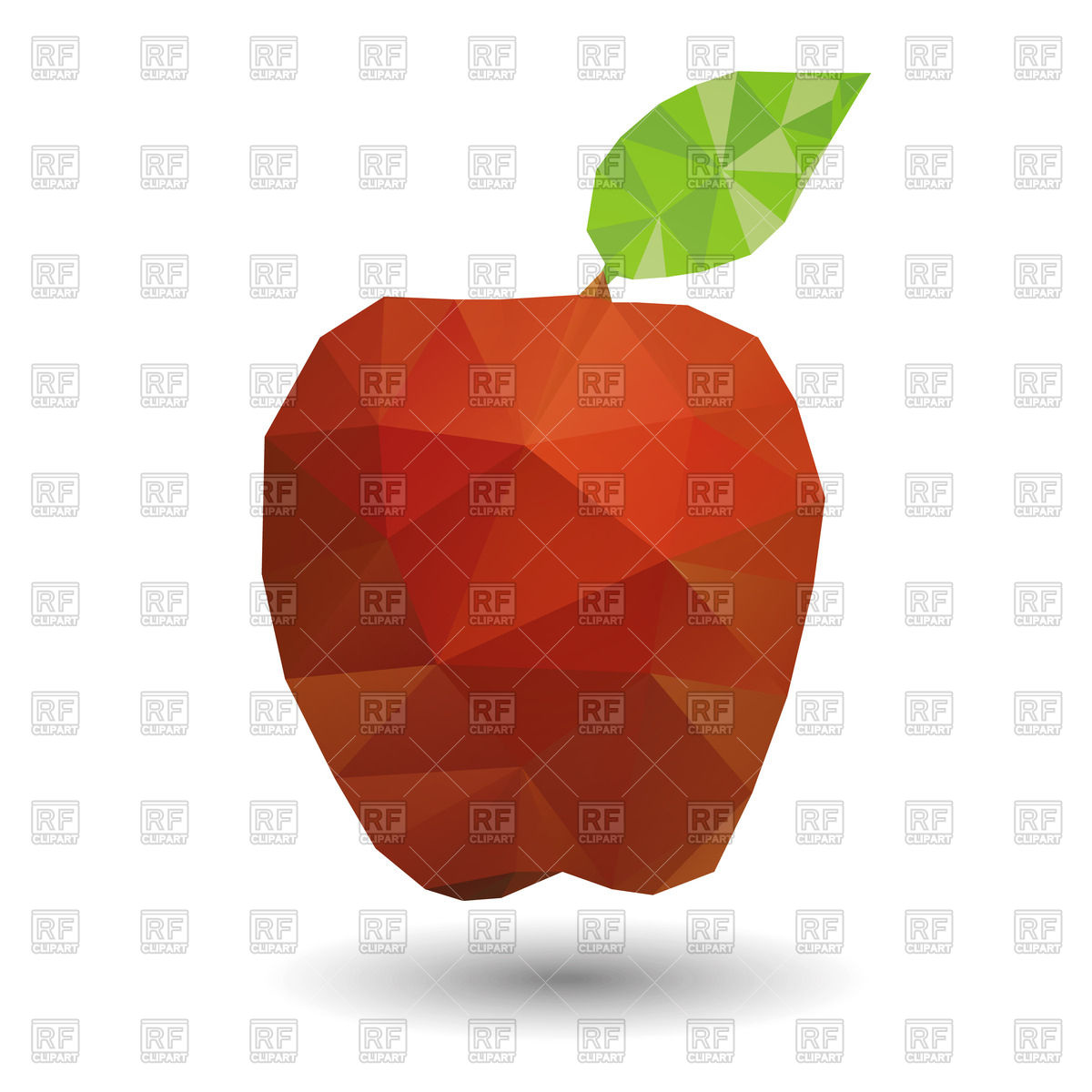 1200x1200 Polygon Red Apple Vector Image Of Objects