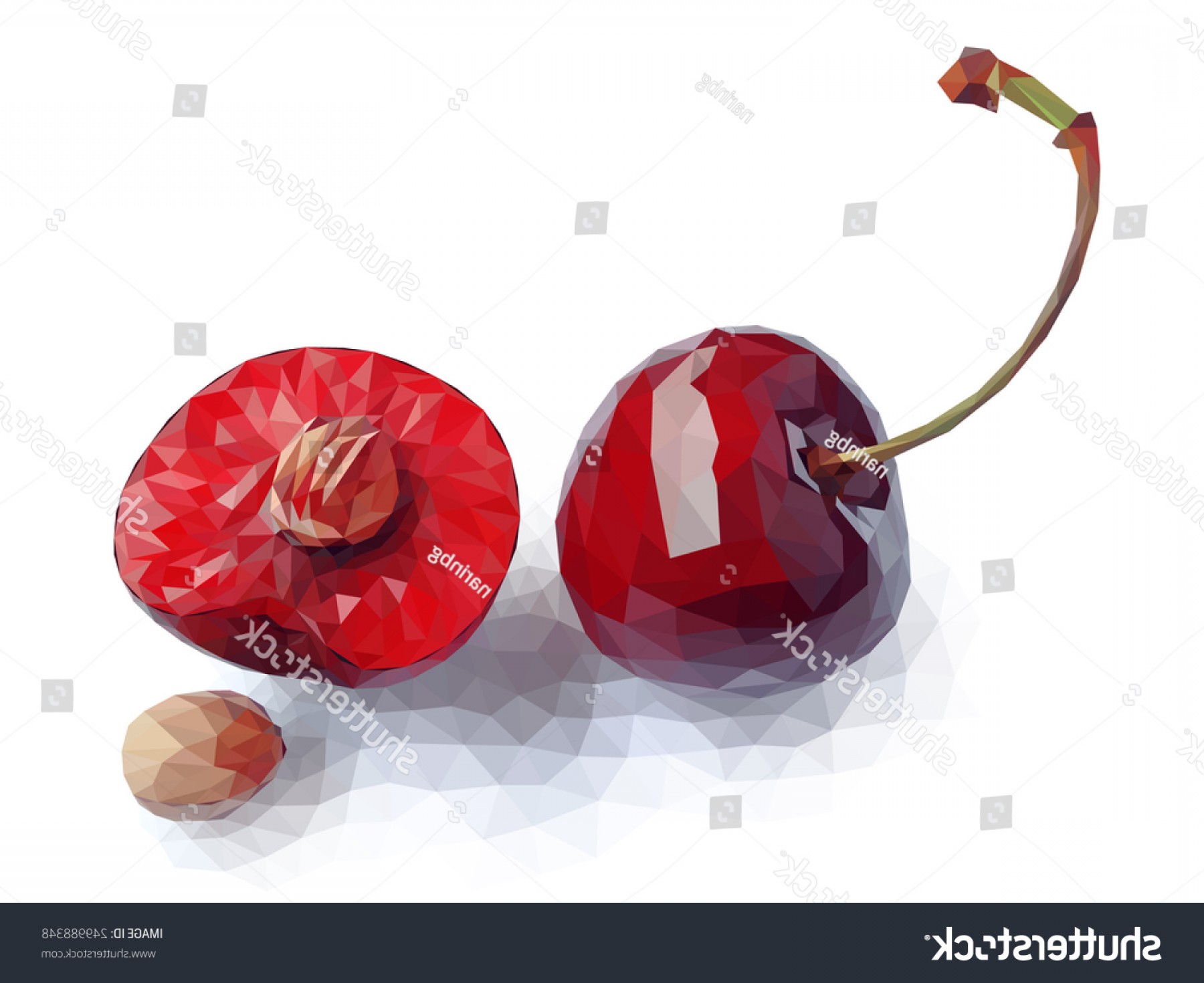 1800x1470 Vector Art Red Polygon Cherry Soidergi