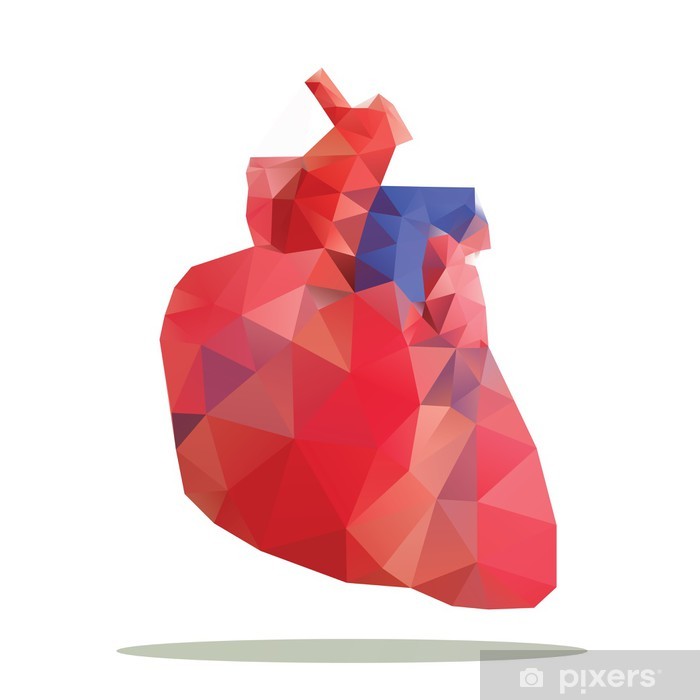 700x700 Heart Polygon Vector Poster