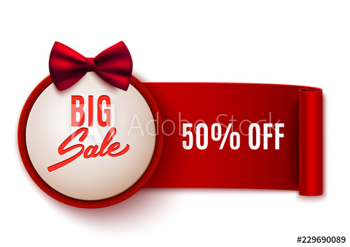500x353 Big Sale Discount Advertisement Tag, Round Banner And Realistic