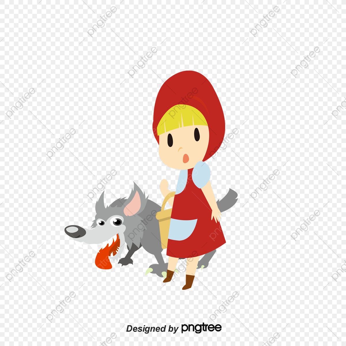 1200x1200 Little Red Riding Hood And Big Wolf, Big Wolf, Child, Vector Png