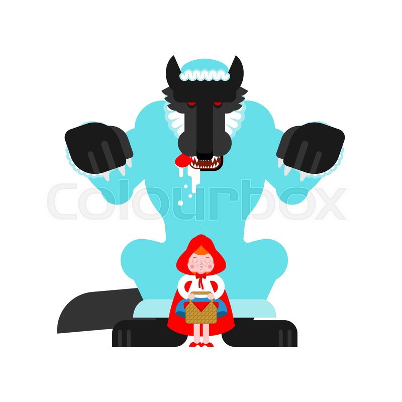 800x800 Little Red Riding Hood And Wolf Stock Vector Colourbox