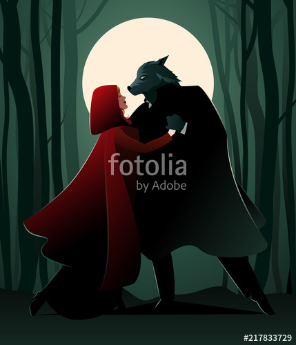 429x500 Little Red Riding Hood And The Wolf Dancing In The Forest