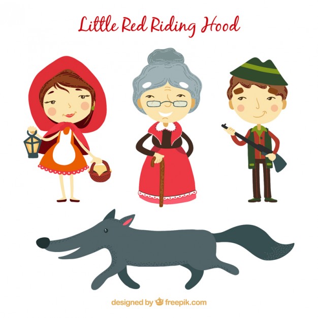 626x626 Little Red Riding Hood Characters Vector Premium Download