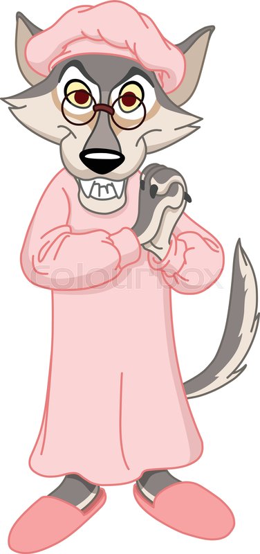 376x800 Little Red Riding Hood Wolf In Grandma Stock Vector Colourbox