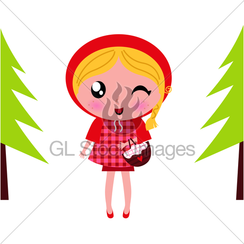 500x500 Cute Little Red Riding Hood In A Forest Gl Stock Images