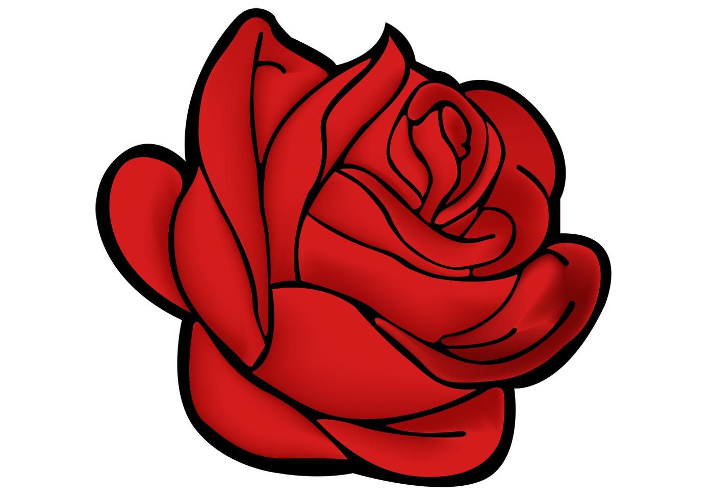 1400x980 Red Rose Free Vector Art