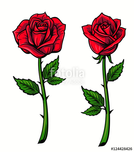 442x500 Red Rose Cartoon Stock Image And Royalty Free Vector