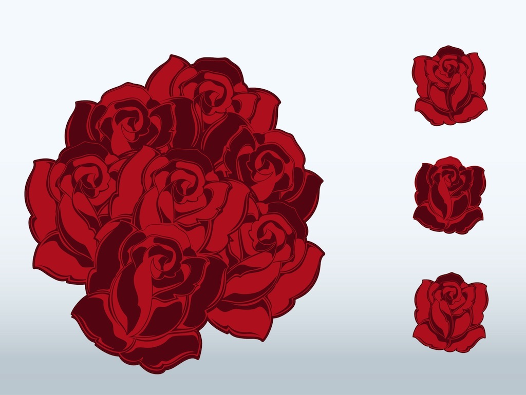 1024x770 Romantic Roses Vector Art Graphics