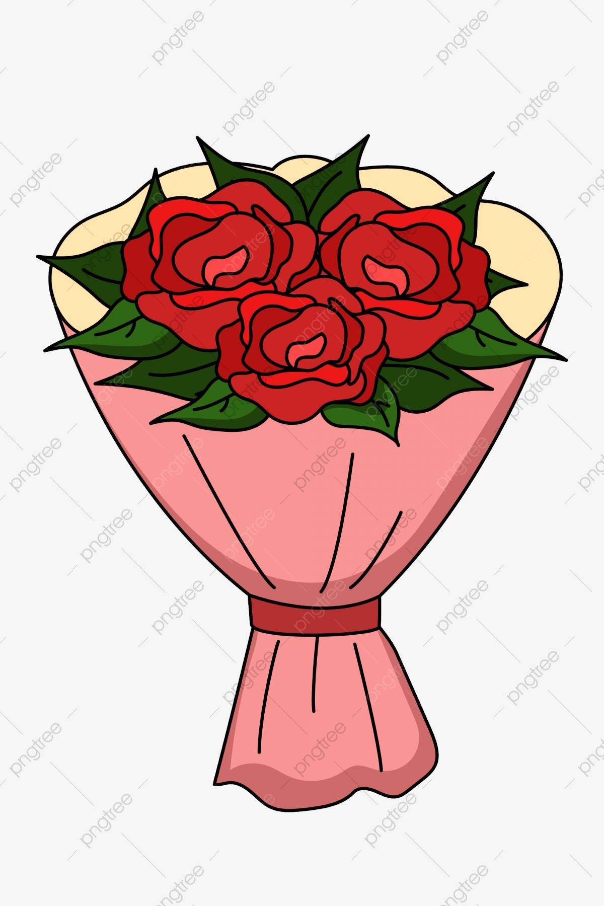 1200x1800 Valentines Day Small Illustration Red Rose Green Leaves Beautiful