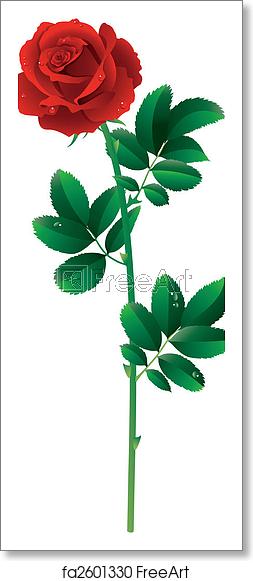 253x581 Free Art Print Of Red Rose Vector Illustration