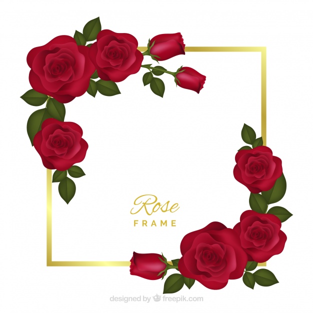 626x626 Floral Frame With Red Roses Vector Free Download