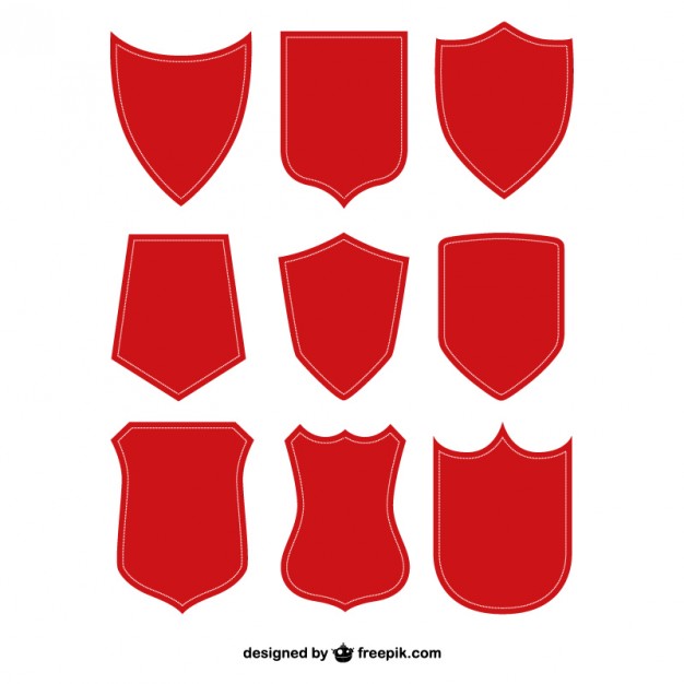 626x626 Red Shield Shapes Vector Free Download