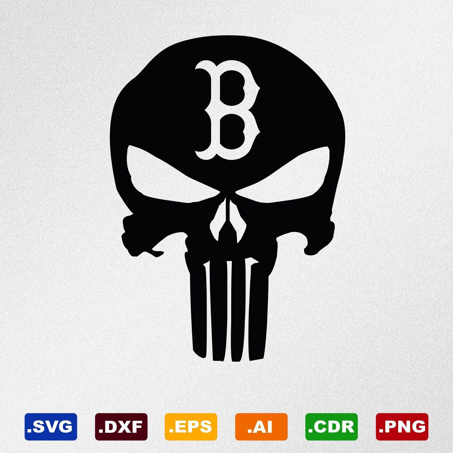 1500x1500 Punisher Boston Red Sox Dxf, Cdr Vector