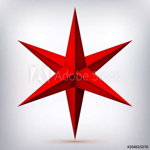 Volume Six Pointed Red Star, Object, Geometry Crystal Shape 500x500 Volume Six Pointed Red Star, Object, Geometry Crystal Shape
