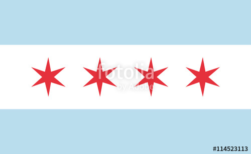 Chicago Flag Official Right Proportions, Red Stars Vector 500x308 Chicago Flag Official Right Proportions, Red Stars Vector